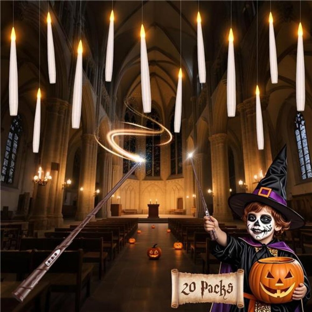 Halloween Floating Candles LED Magic Wand Battery Operated Party Indoor Decor